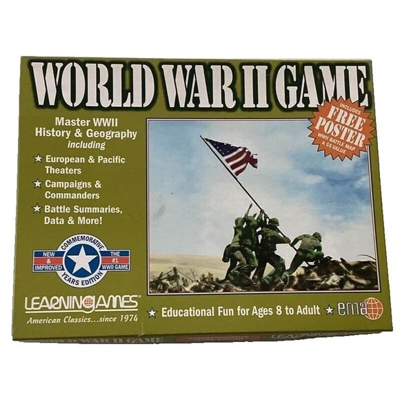 World War II Game Battle Map History Geography Europe Learning Education Deluxe - Picture 1 of 3